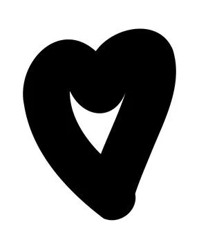 Simple doodle heart. Hand drawn heart isolated on white background. Valentines Stock Illustration