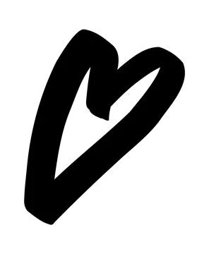 Simple doodle heart. Hand drawn heart isolated on white background. Valentines Stock Illustration