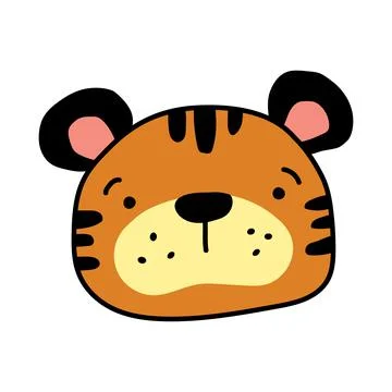 Simple doodle illustration of a tiger head. Vector illustration Stock-Illustration