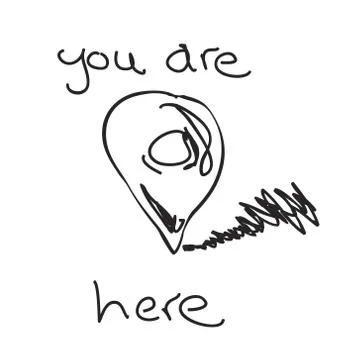 Simple doodle of a location pointer 스톡 일러스트