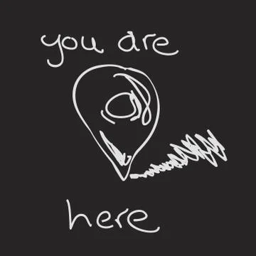 Simple doodle of a location pointer 스톡 일러스트