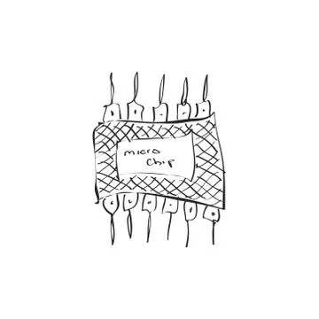 Simple doodle of a microchip Stockillustratie