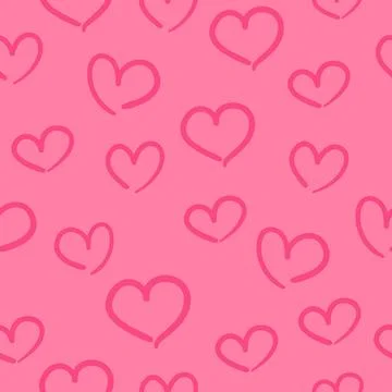 Simple doodle pattern with hearts Illustrazione stock