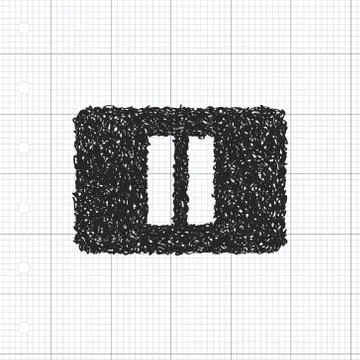 Simple doodle of a pause button Stock Illustration