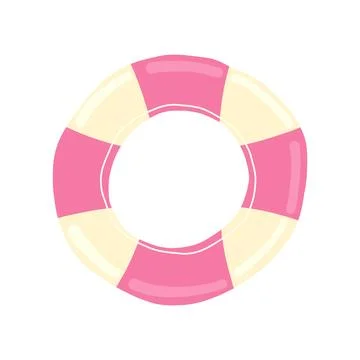 Simple doodle of a pink and white lifebuoy, perfect for safety-themed articles Stock Illustration