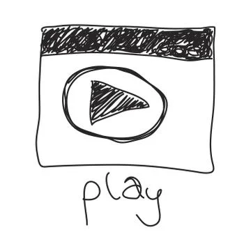 Simple doodle of a play symbol Stockillustratie