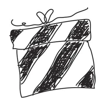 Simple doodle of a present Ilustración de archivo