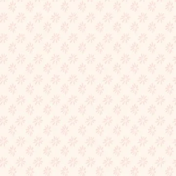 Simple doodle seamless pattern Hand drawn flowers on a light pink background Stock Illustration