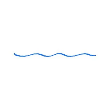Simple doodle wave line symbol. Whimsical grunge texture element representing 库存插图