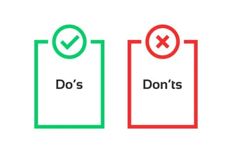 Simple dos and donts like checklist Stock Illustration