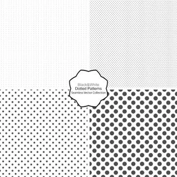 Simple dotted patterns. Illustrazione stock