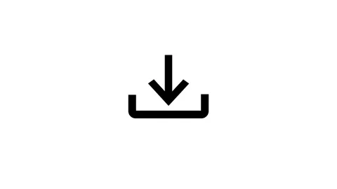 Simple download arrow icon with open box Stock Footage 333685355