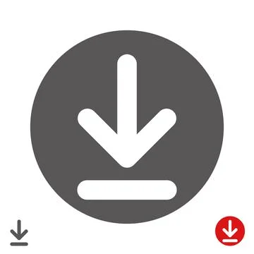 Simple Download button icon for web Stockillustratie