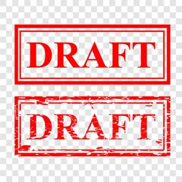 Simple draft, red scratch rubber stamp イラスト素材