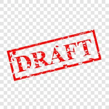 Simple draft, red scratch rubber stamp at transparent effect background イラスト素材