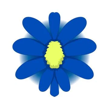 Simple drawing of a blue flower. Vector graphics. Hand drawing Stock Illustration