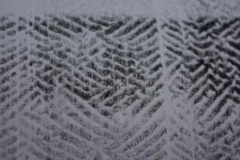 A simple drawing on clean white paper with an interesting black texture. Stock Photos