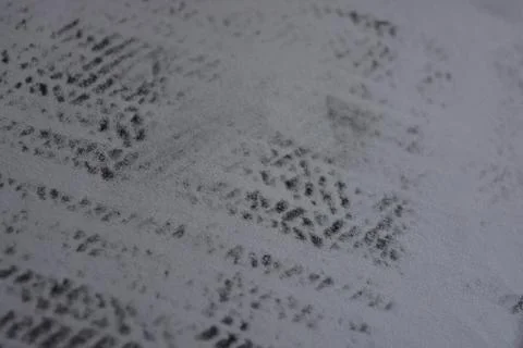 A simple drawing on clean white paper with an interesting black texture. Stock Photos