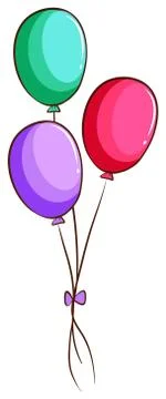 A simple drawing of the coloured balloons Ilustración de archivo
