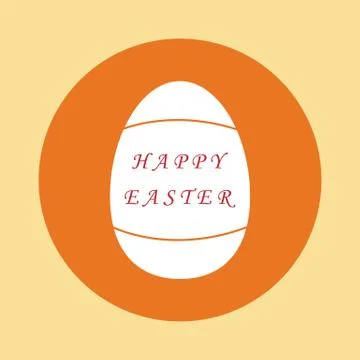 Simple drawing of easter eggs and inscription happy easter Illustrazione stock