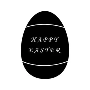 Simple drawing of easter eggs and inscription happy easter 스톡 일러스트