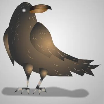 Simple Drawing Raven Vector Illustration Stock Illustration
