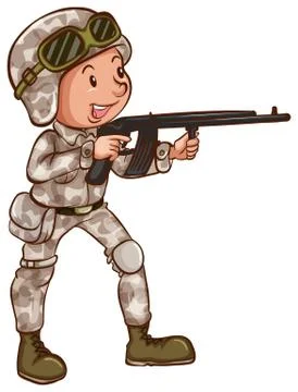 A simple drawing of a soldier Illustrazione stock