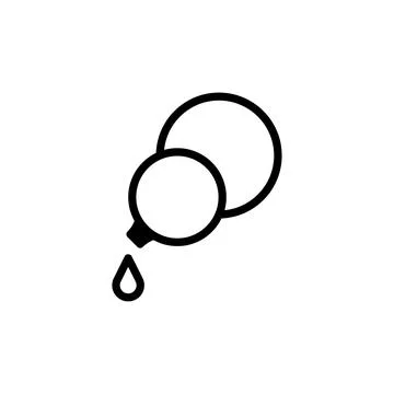 Simple dropper illustration symbolizing essence purity with fluid dynamics .. Stock Illustration