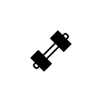 Simple dumbbell vector silhouette perfect for gym exercise fitness icon, bo.. Stock Illustration