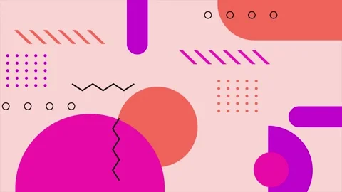 Simple dynamic and colorful geometric patterns in abstract motion seamless 4k Stock Footage 322145873