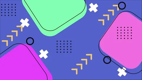 Simple dynamic colorful geometric patterns in abstract motion seamless 4k video Stock Footage 322145410