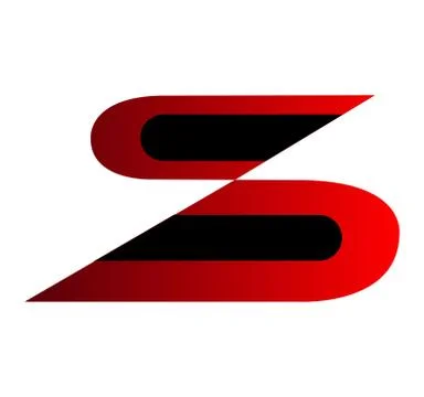 Simple dynamic red and black logo Stock Illustration