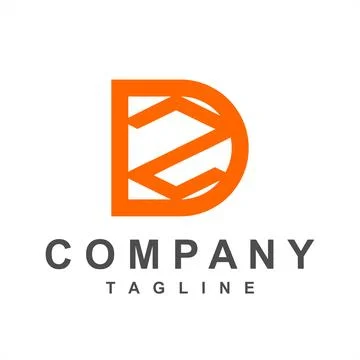 Simple DZ, ZD initials company logo Stock Illustration