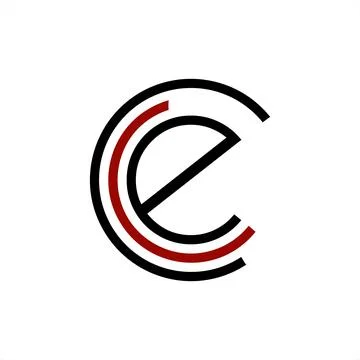 Simple e, cce, cec initials geometric network line and digital data logo Illustrazione stock