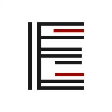 Simple E, IE, EI, IIE nitials geometric network line and digital data logo Illustrazione stock