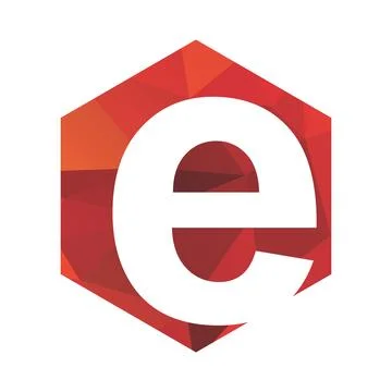 Simple e initials polygonal logo and icon Stock Illustration