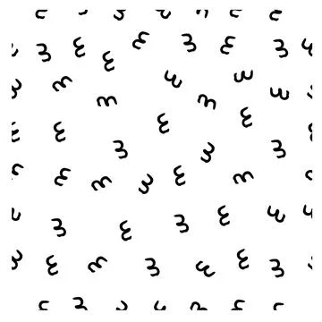 Simple e shape seamless black and white background vector doodle hand draw Stock Illustration