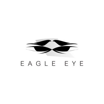 Simple eagle logo and eyes Stock Illustration