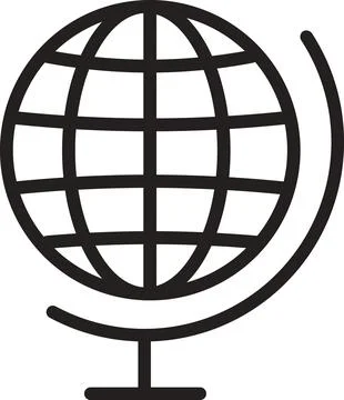 Simple earth globe geography icon Stock Illustration