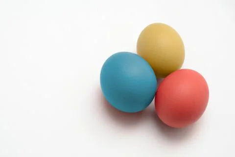 Simple Easter egg design with copy space on white Stock Photos