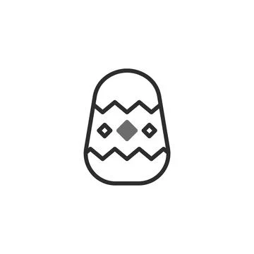 Simple easter egg graphic with zigzags and diamond shapes evokes holiday sp.. 스톡 일러스트
