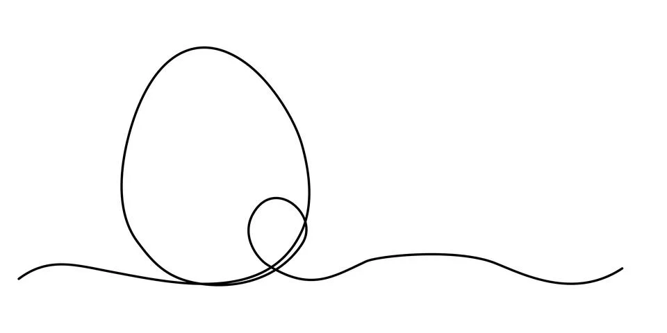 Simple Easter egg in line art style, outline for colouring book, vector Illustrazione stock