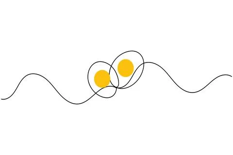 Simple easter eggs illustration in one continuous line art style isolated o.. Stock Illustration