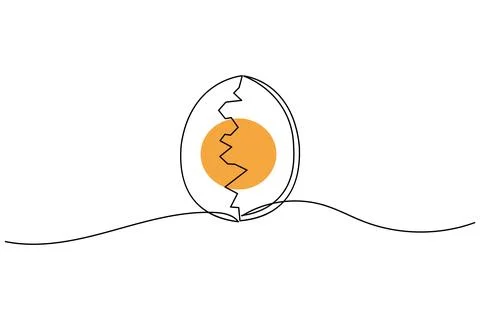 Simple easter eggs illustration in one continuous line art style isolated o.. Stock Illustration