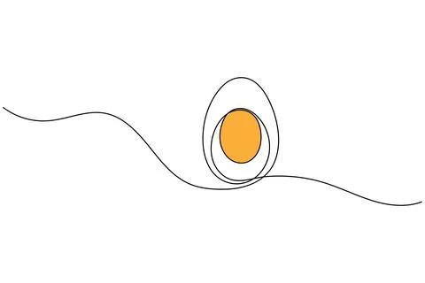 Simple easter eggs illustration in one continuous line art style isolated o.. Stock Illustration