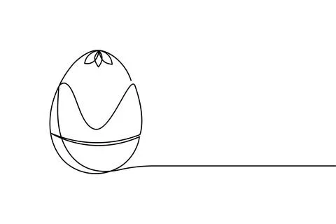 Simple easter eggs illustration in one continuous line art style isolated o.. Stock Illustration