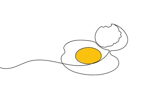 Simple easter eggs illustration in one continuous line art style isolated o.. Stock Illustration