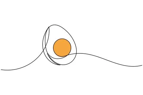 Simple easter eggs illustration in one continuous line art style isolated o.. Stock Illustration