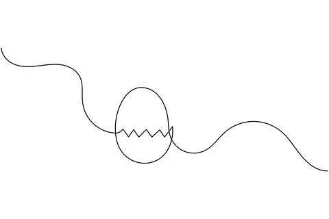 Simple easter eggs illustration in one continuous line art style isolated o.. Illustrazione stock