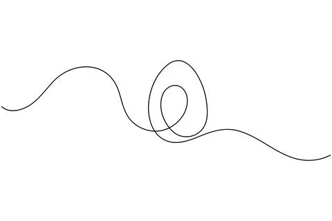 Simple easter eggs illustration in one continuous line art style isolated o.. Illustrazione stock